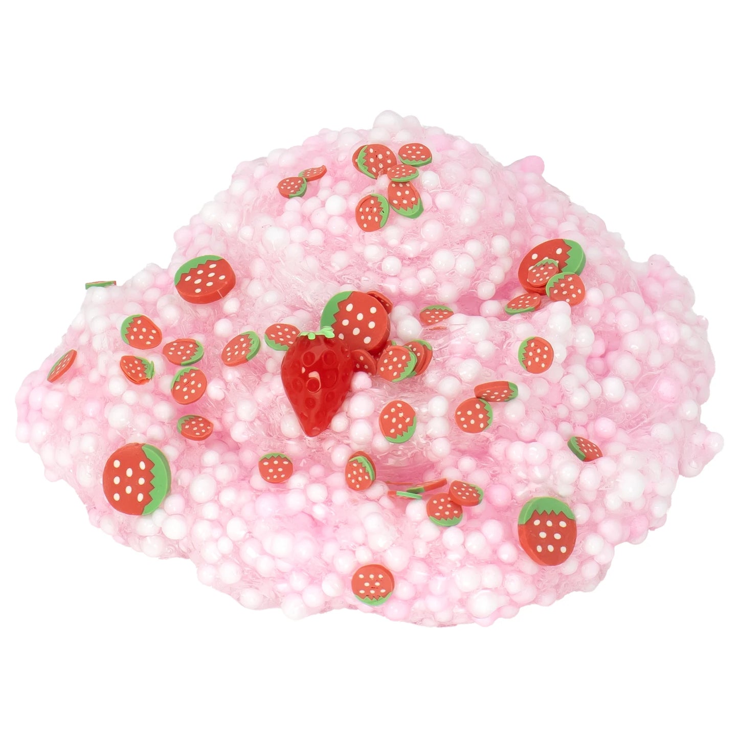 1/2 Pack Strawberry Cloud Crunchy Slime kit,Foam Ball Fruit Sprinkles Slime